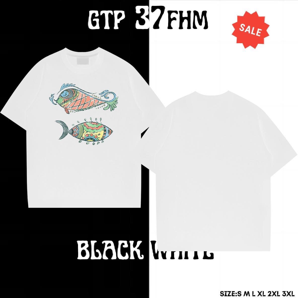 Comfortable Tshirt for Man Woman 230g Cotton Street wear Hip Hop fish DIY Breathable Short Sleeve Designer T Shirts Men Clothings