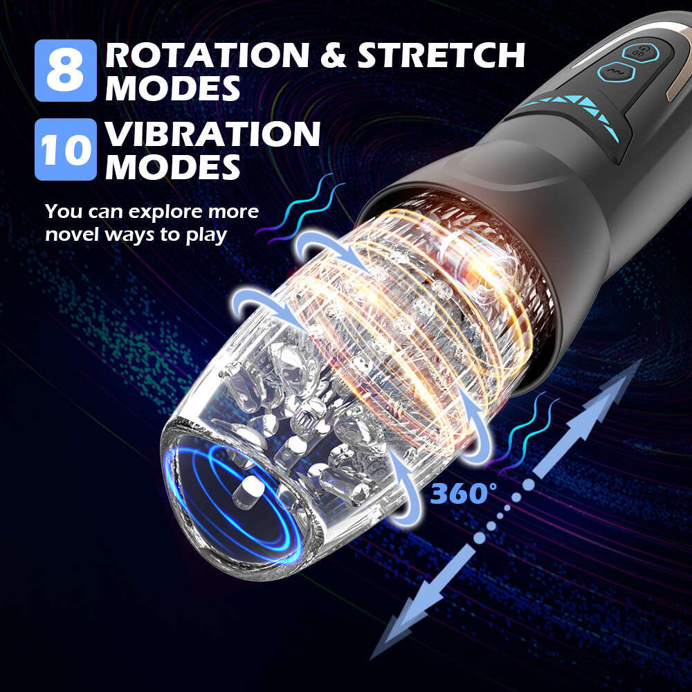 Automatic Electric Piston Rotating Sucker Male Blowjob Masturbator Cup Vagina Dildo Real Oral Vibrator Sex Toys for Men Machine
