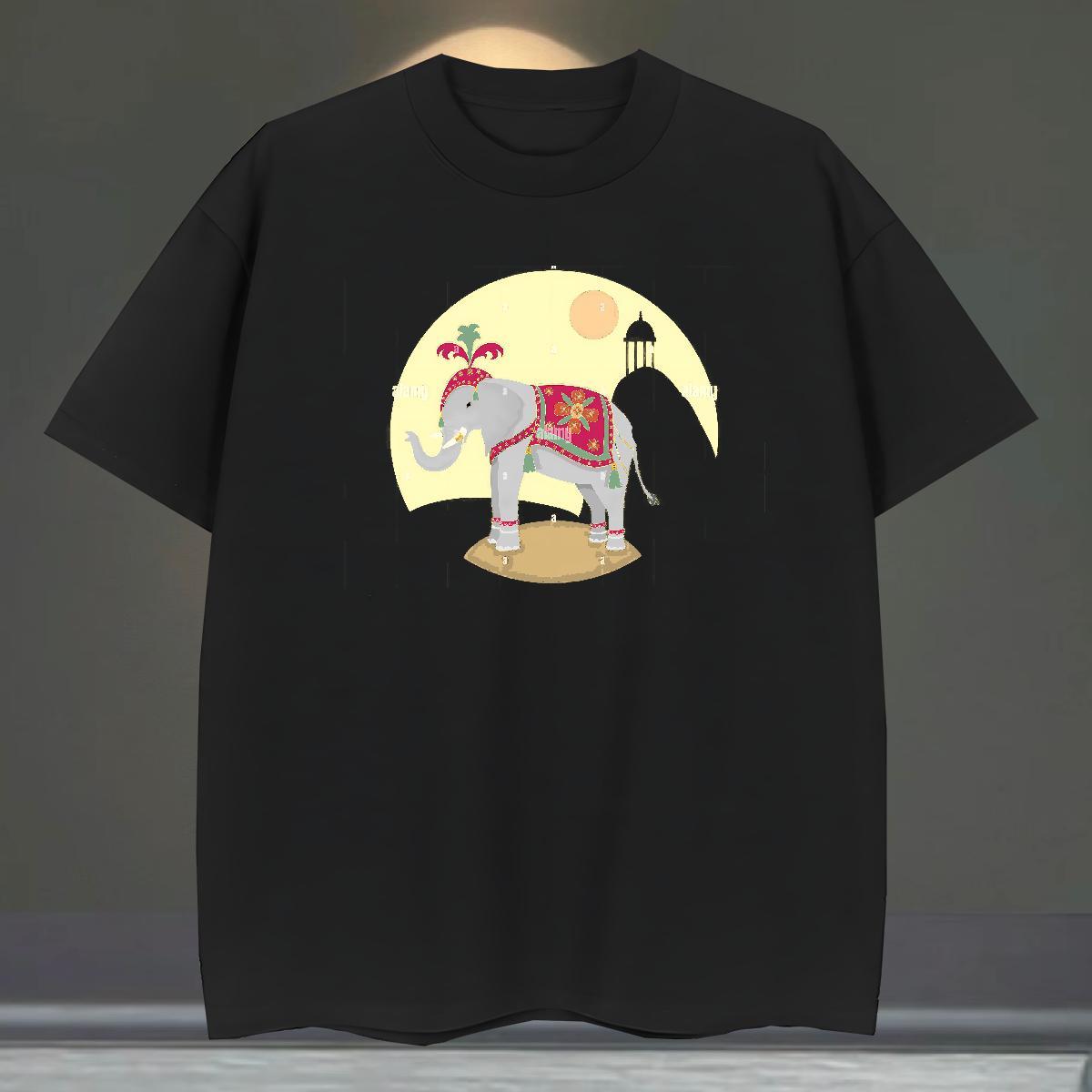 Free Shipping Men Tops Tees 230g Pure Cotton Anime Printing Street elephant Custom Printing Breathable DIY Customized T Shirt For Man Tees Shirts