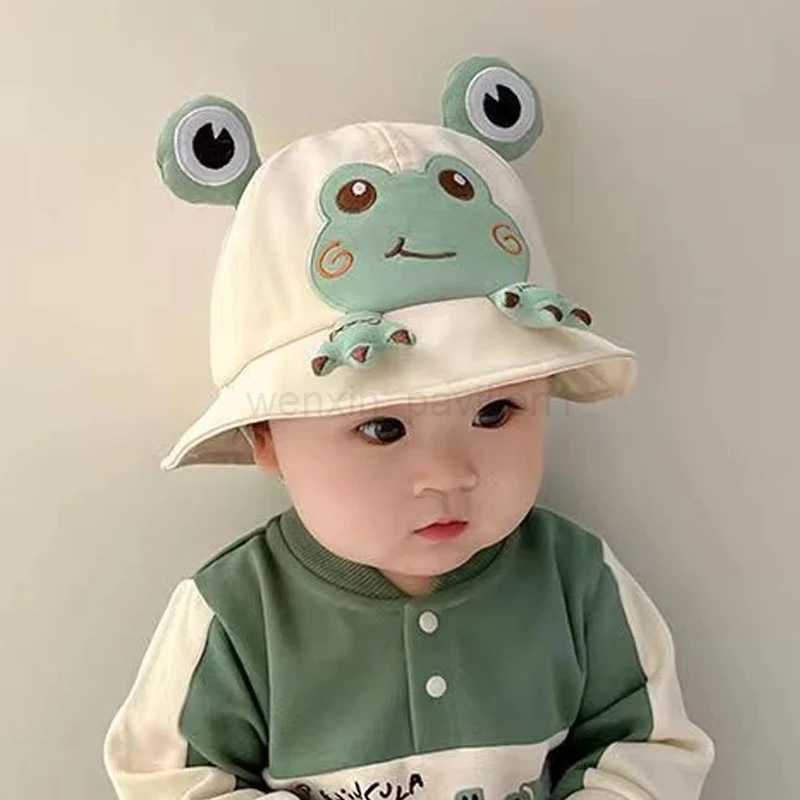 Baby Bucket Hat Frog New For Kids Spring Outdoor Boys Girls Sun Hat Summer Cute Flog Toddler Childrens Fisherman Cap CottonXJ240729