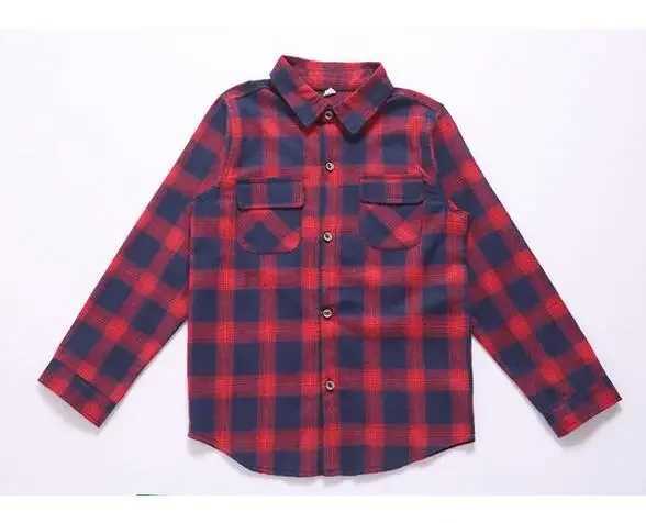 Boys shirts for spring and autumn childrens Korean checkered clothing teenagers long sleeved tops boys shirts school childrens shirtsW240729