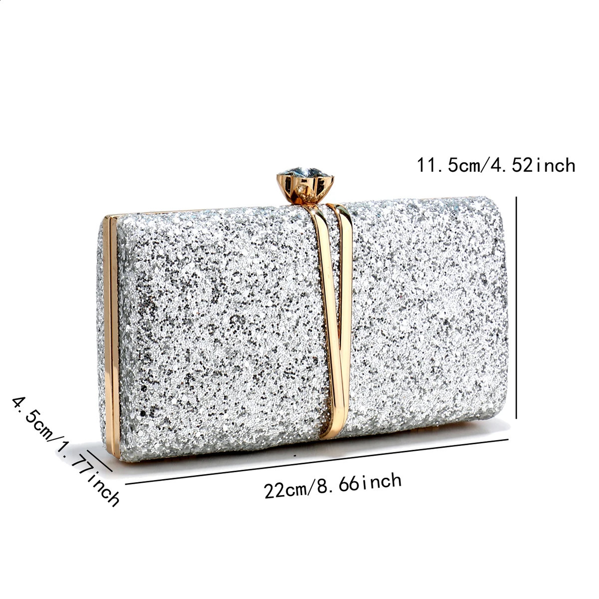 Metal Chain Shoulder Clutch With Flap Fashion Wedding Party Handbags Prom Dinner Evening Bags 240729
