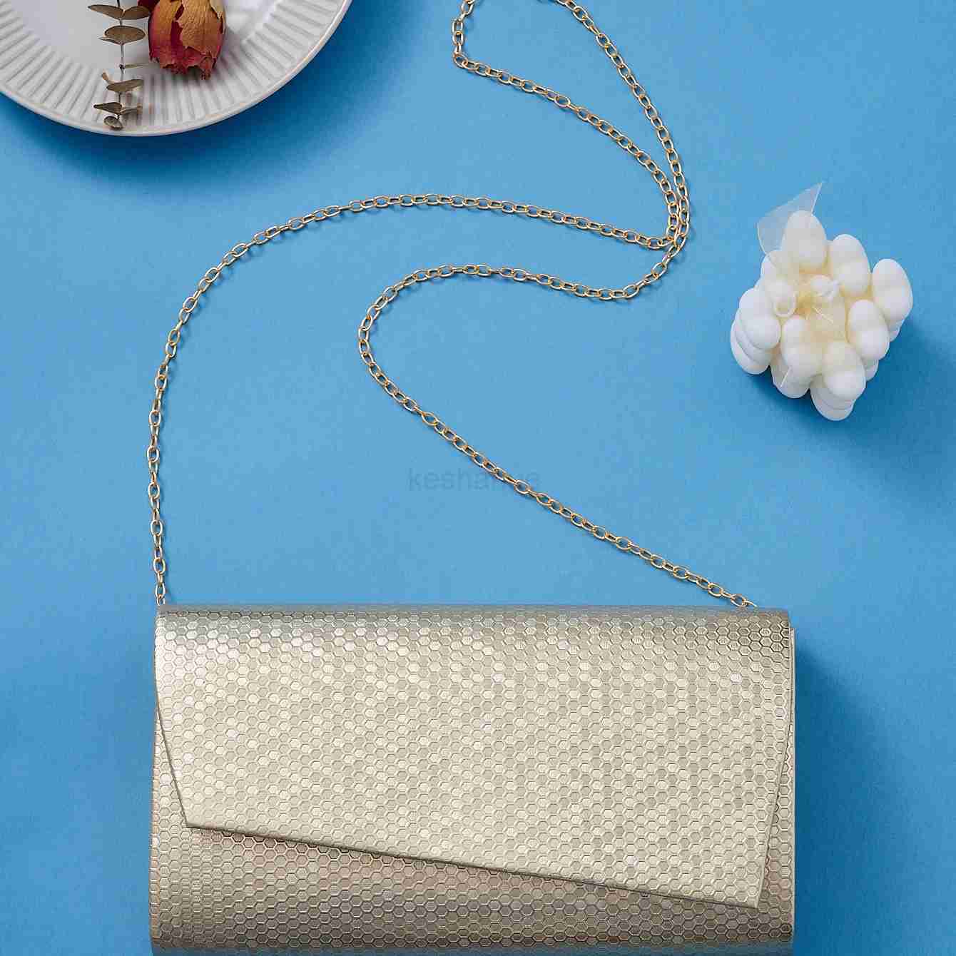 Womens Dinner Clutch Crocodile print bag Fashion Evening gown Bag Banquet Party storage bag Metal chain shoulder bagXJ240729