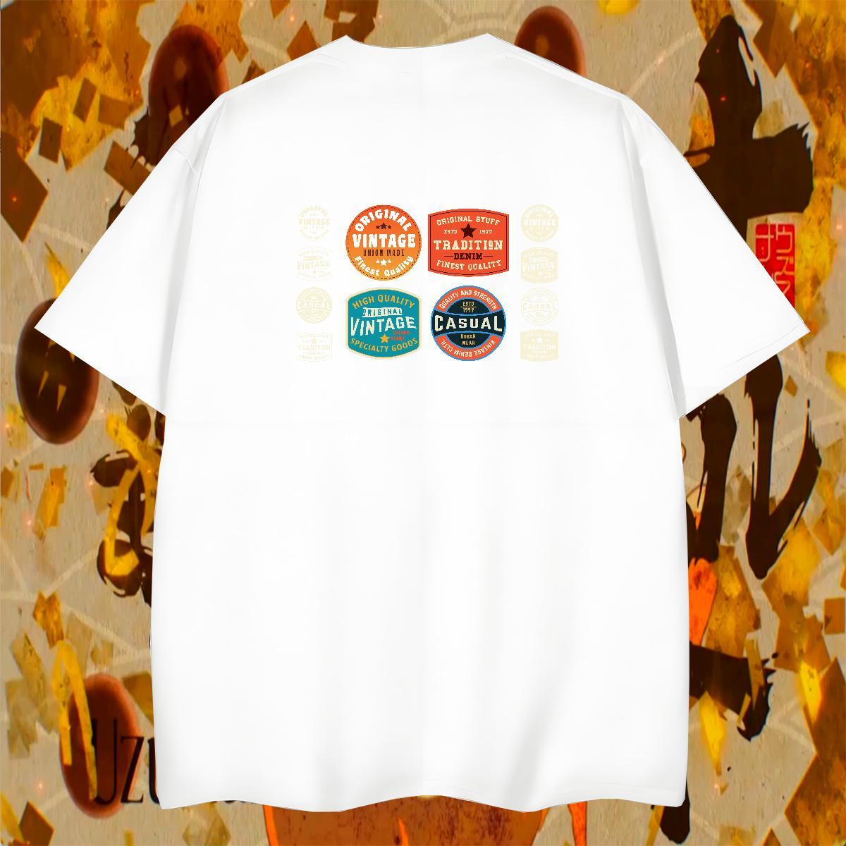 Free Shipping Tshirts 230g Pure Cotton Street Casual letter Custom Anime O-Neck Short Sleeve 2024 Summer T-Shirts for Men Wear