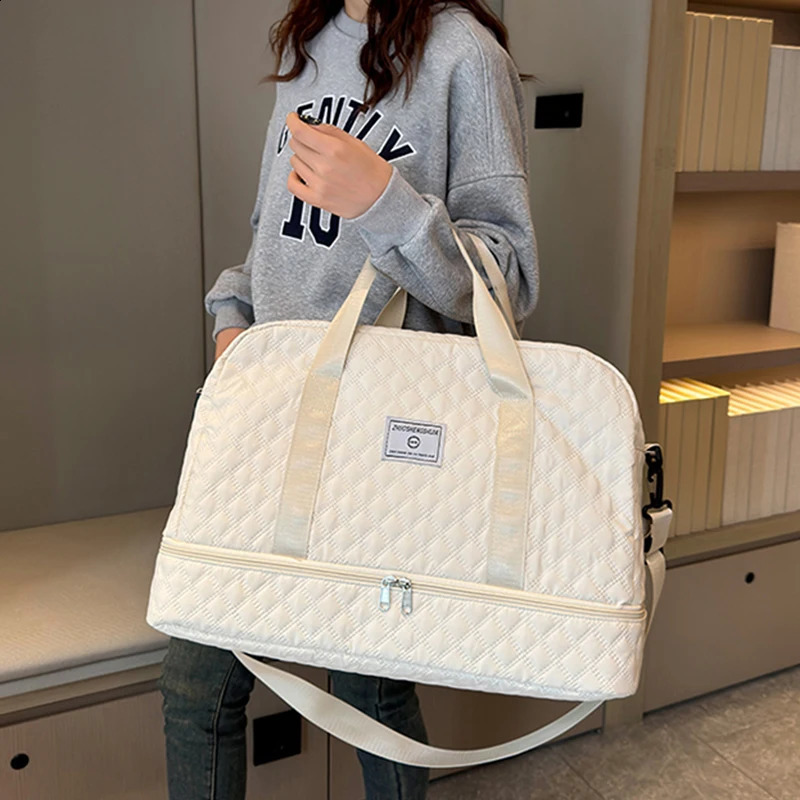 Short Trip Travel Bag Men Women Handbag Large Capacity Luggage Storage Bag Dry Wet Separation Waterproof Sports Fitness Bag 240729