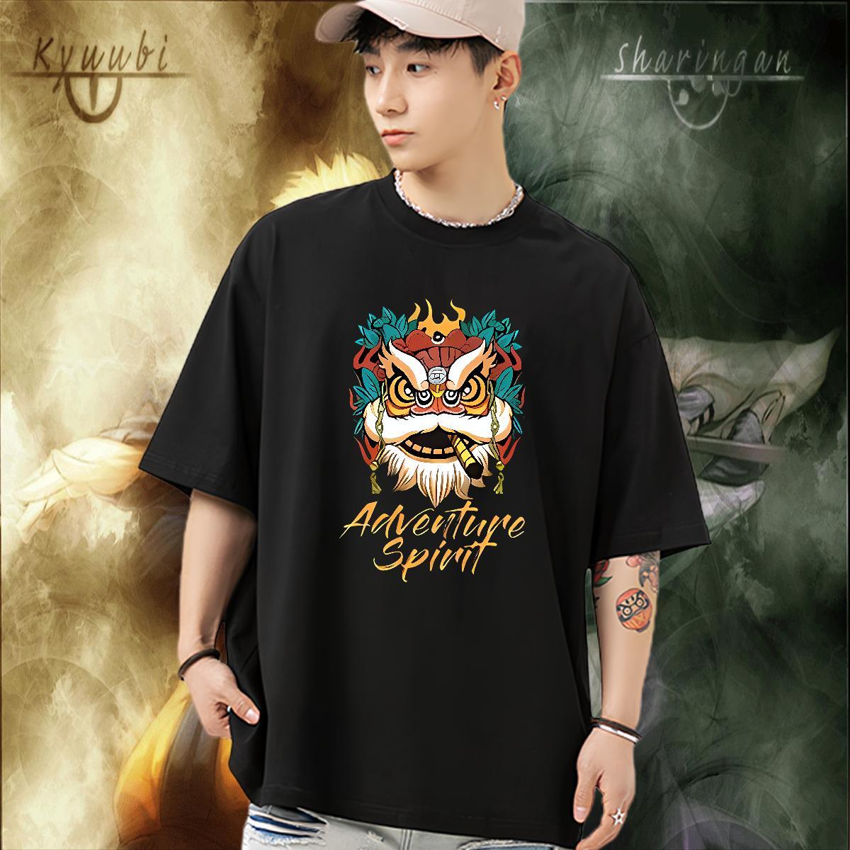 Free Shipping T Shirt For Man Tshirts 230g 100% Cotton Casual Cool Floral Print Breathable Short Sleeve Men Tshirts