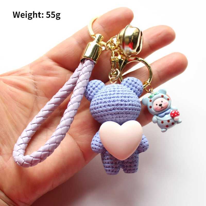 1PC Fashion Bear Keychain Cute Bear Animal Keychain Kid Gift Women Bag Phone Doll Pendant Car Keyring Figure DIY Jewelry TrinketL240729