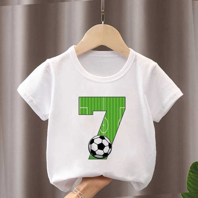 T-shirts Summer New Boys Girls Football T Shirts Birthday Shirt 1-12 Years Boy Soccer Sport T-Shirt For Kids Birthday Gift Tshirt TopsL24729