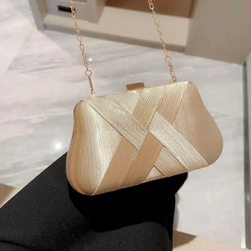 High Quality Silk Women Evening Bags 2024 New Ladies Weave Clutch Purse Shoulder Chain Wedding Party Handbags BagsXJ240729