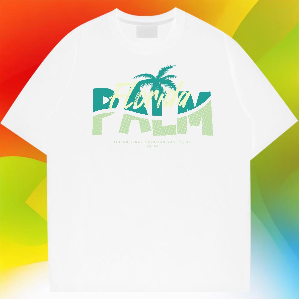 Unisex Tshirts 230g Cotton Street tree DIY Printed Short Sleeve Soft New T Shirts Men Tops