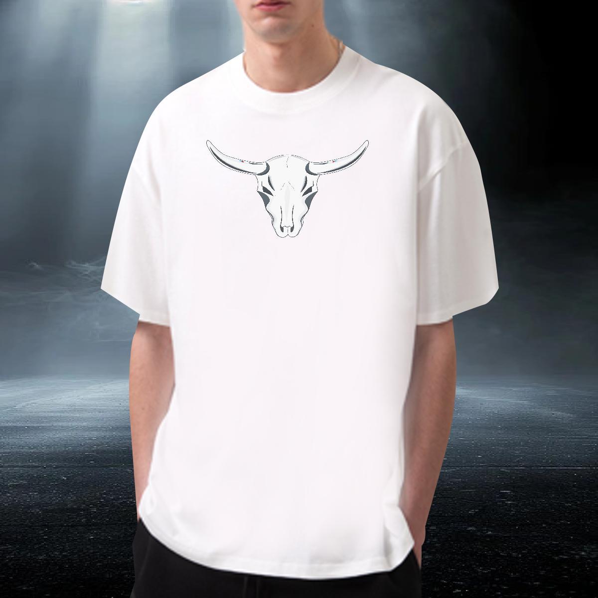 Loose Fit Couples T Shirts 230g 100% Cotton Hip Hop Street cow Customized Print Pure Cotton Designer Fashion Man T Shirts Tops Tees