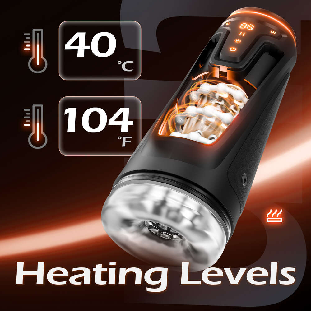 Kushor LED Automatic Male Masturbator Goods 19 Modes Thrusting Heating Blowjob Sucking Machine Vaginette Men Sex Toys Adult 18