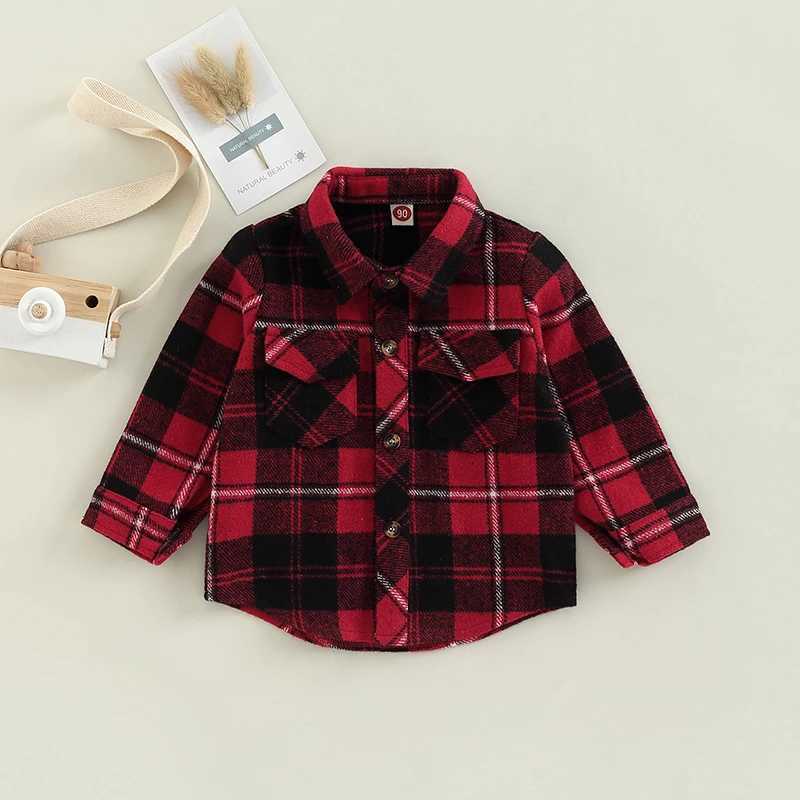 Autumn boys and girls colorful plain weave shirt jacket casual lapel long sleeved button up cardigan jacketW240729