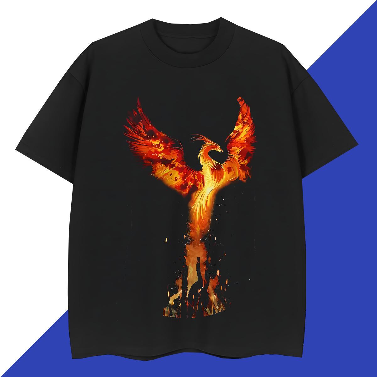 Classic Mens Tshirts 230g Cotton Home Outdoor bird Black White Crew Neck 2024 T-Shirts Top Tees