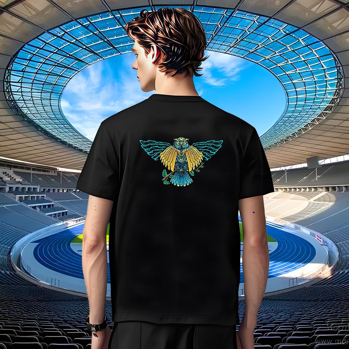 Cool Design Mens Tshirts 230g Pure Cotton Hip Hop eagle DIY Anime Breathable Soft Fashion New Men T Shirts Tees Shirts
