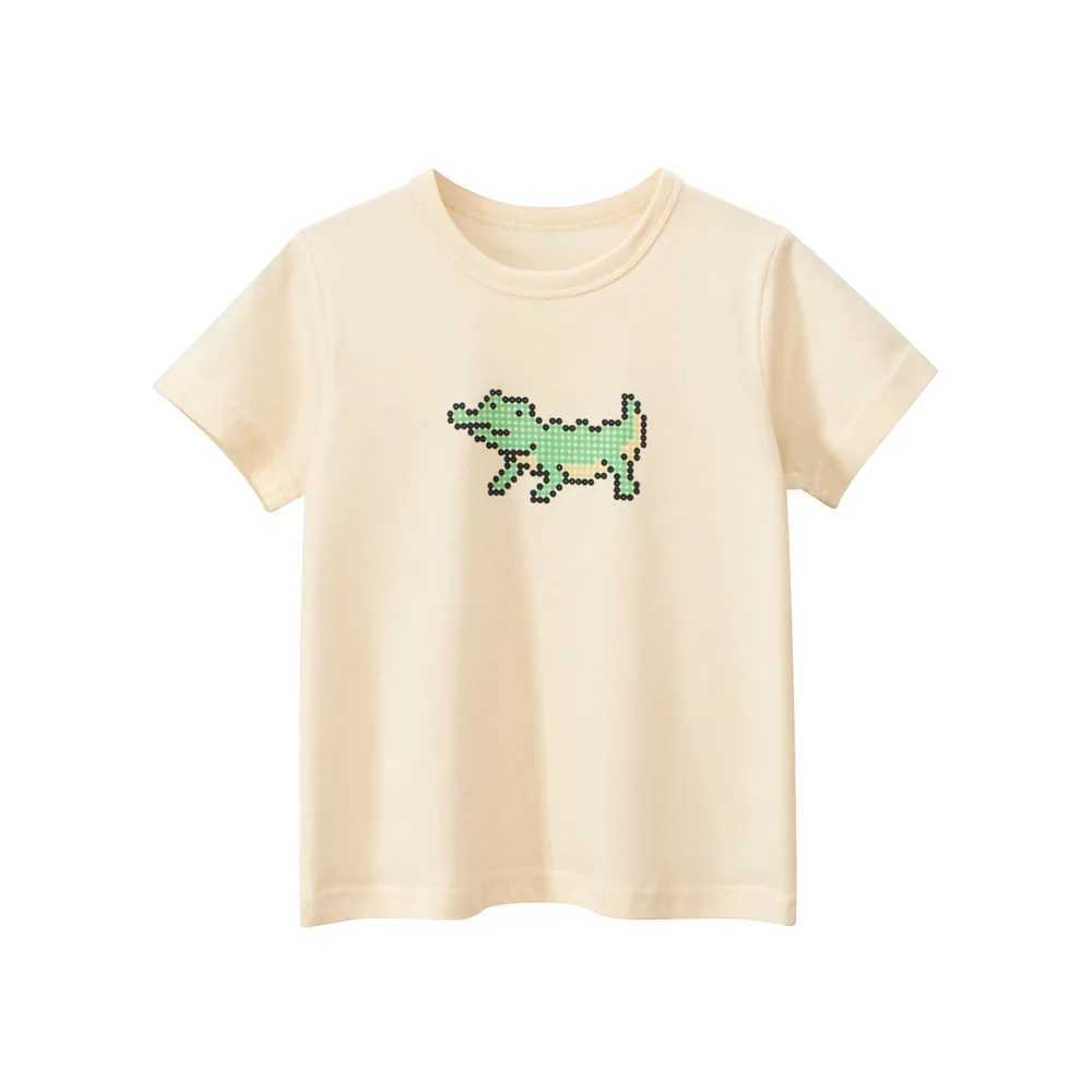 T-shirts Crocodile Print Boy T Shirt Cotton Toddler Kid Tshirt Baby Clothes Summer Casual Tee Top Short Sleeve OutfitL24729