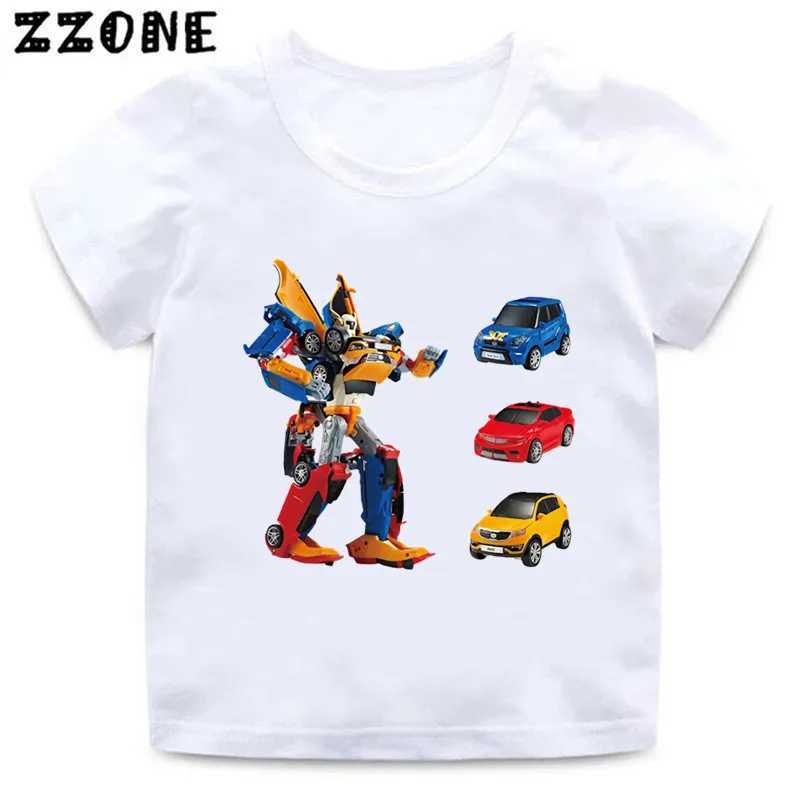 T-shirts Tobot Evolution Transformer Robot Car Print Kids T-Shirts Girls Clothes Cartoon Baby Boys T shirt Summer Children Topsooo2179L24729