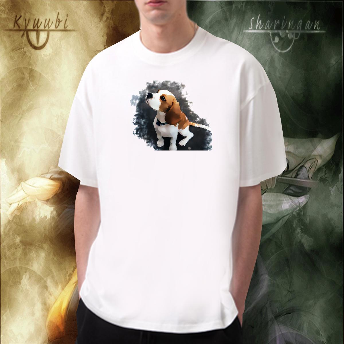 Unisex Couples T Shirts 100% Cotton 230g Daily Wear dog Oversized 3XL 4XL Breathable Short Sleeve 2024 DIY T Shirts Men Clothes