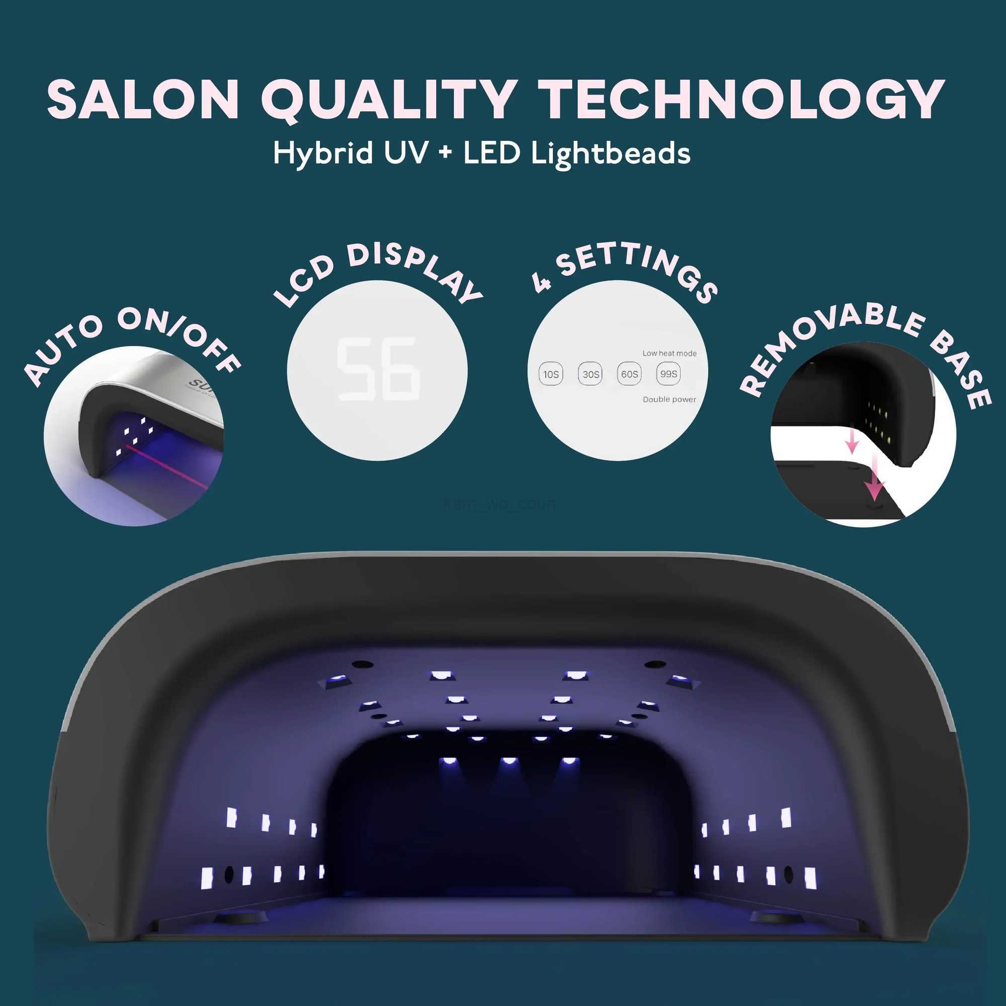 SUNUV SUN3 Nail Dryer Smart 2.0 48W UV LED Lamp Nail with Smart Timer Memory Invisible Digital Timer Display Nail Drying MachineM240729