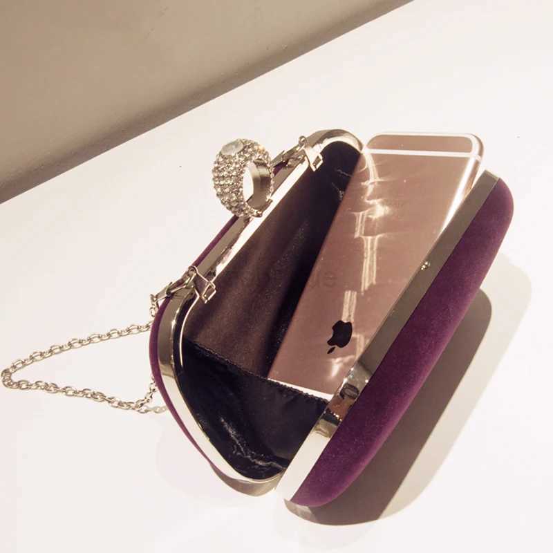 Black Velvet Small Phone Bag for Women Evening Party Purse and Handbag Crossbody Shoulder Bag Luxury Designer Clutch WalletsXJ240729