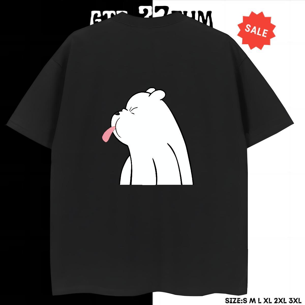 TOP Quality Mens Tshirts 100% Cotton 230g Summer Casual bear Black Oversized Breathable Crew Neck 2024 New T-Shirts for Men Clothings