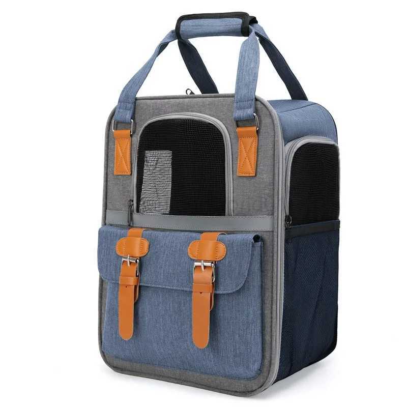 Pet Cat & Dog Oxford Backpack Outdoor Travel Cat Bag Backpack Portable Stand Comfortable Breathable Dog Cat Handbag