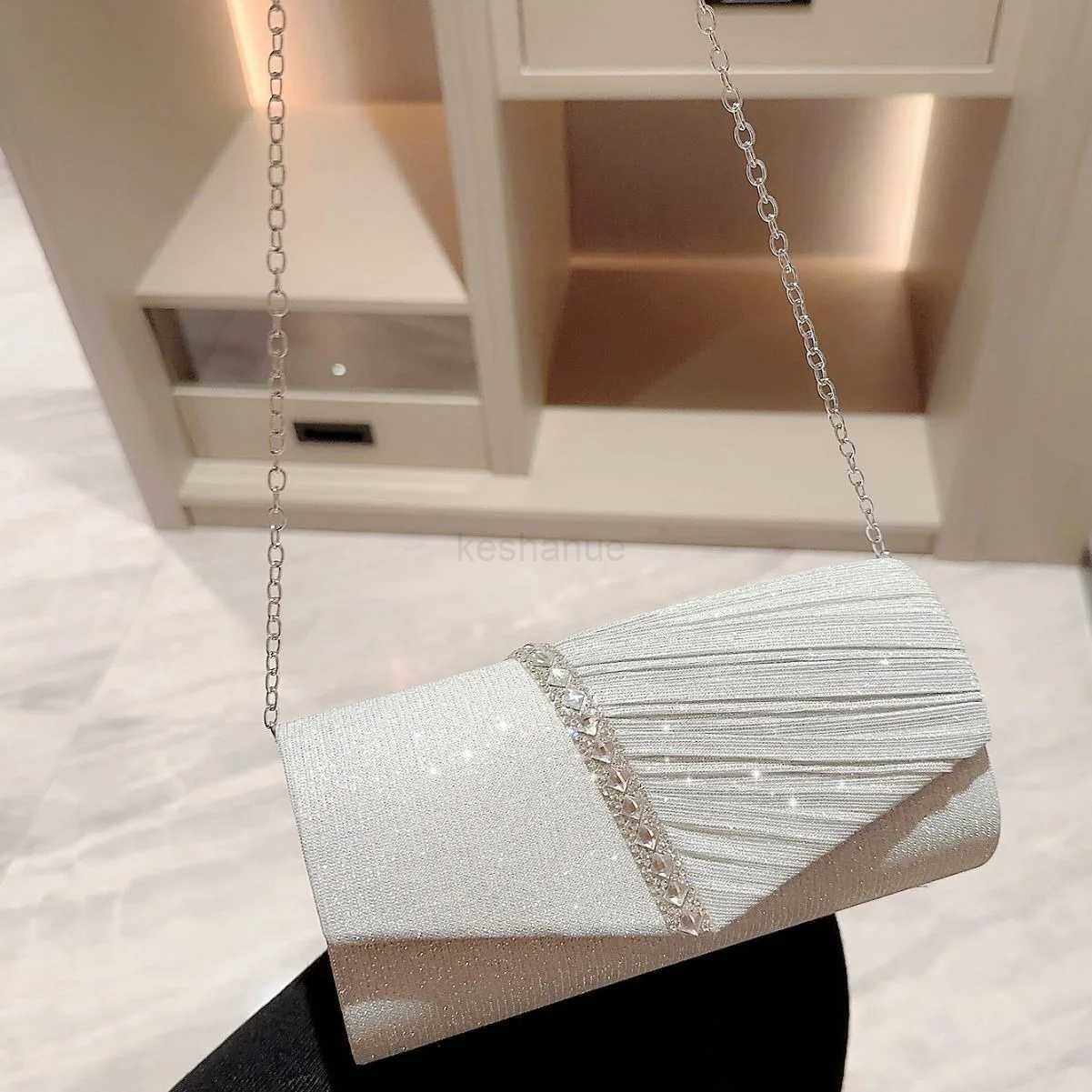 2024 Women Exquisite Glitter Evening Bag Party Banquet Glitter Purse Lady Elegant Wedding Clutches Handbag Wedding Party HandbagXJ240729