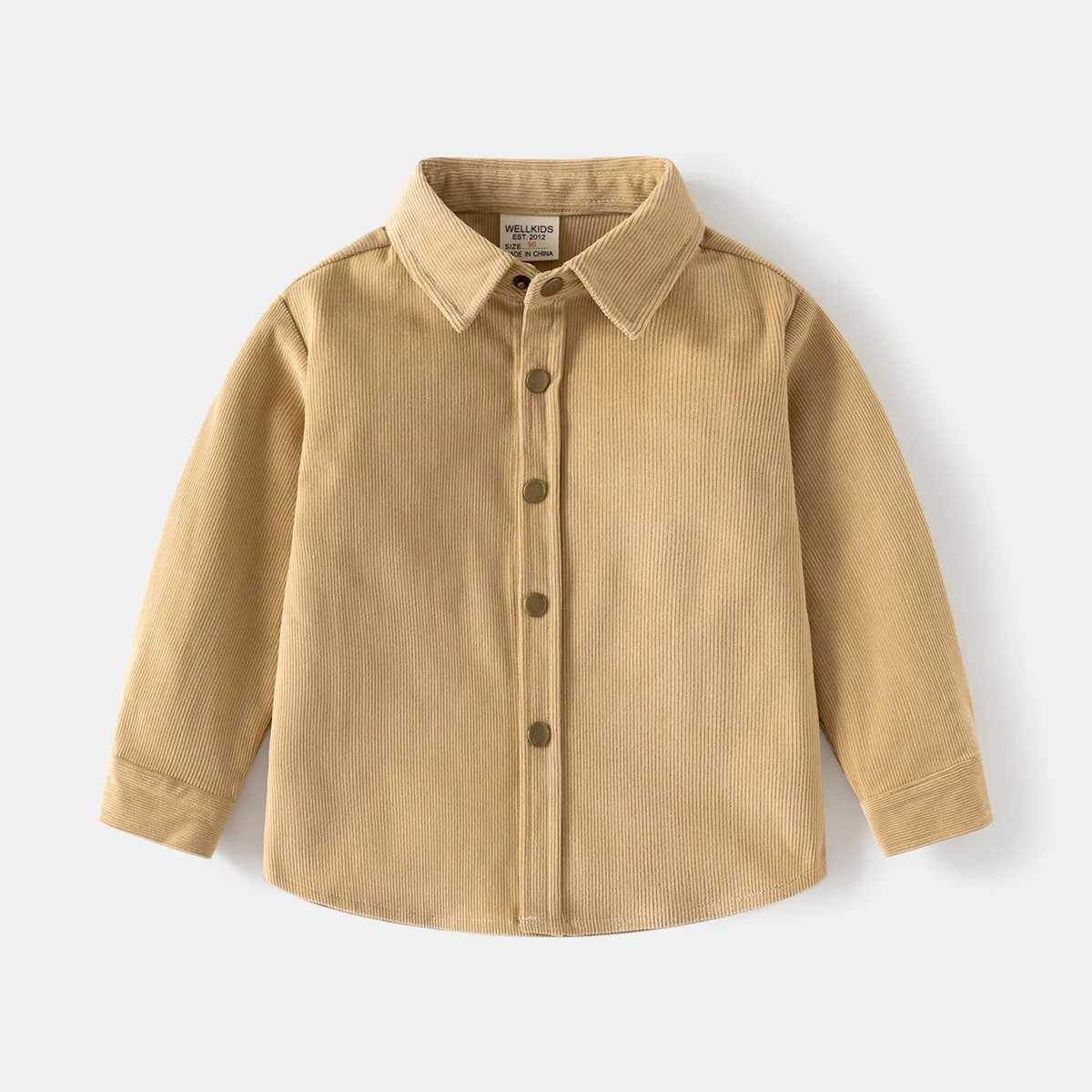 Spring/Autumn 2024 Handsome Boy Solid Color Corduroy Shirt New Childrens Solid Color Shirt available in 4 colors for ages 3-8.W240729