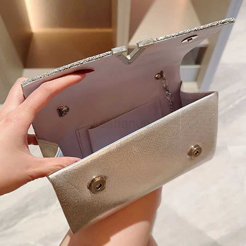 Women Evening Shinny Handbag Ladies Luxury Glitter Sequin Clutch Bag Purse Chain Shoulder Crossbody Bag For Wedding Party XA32ZDXJ240729