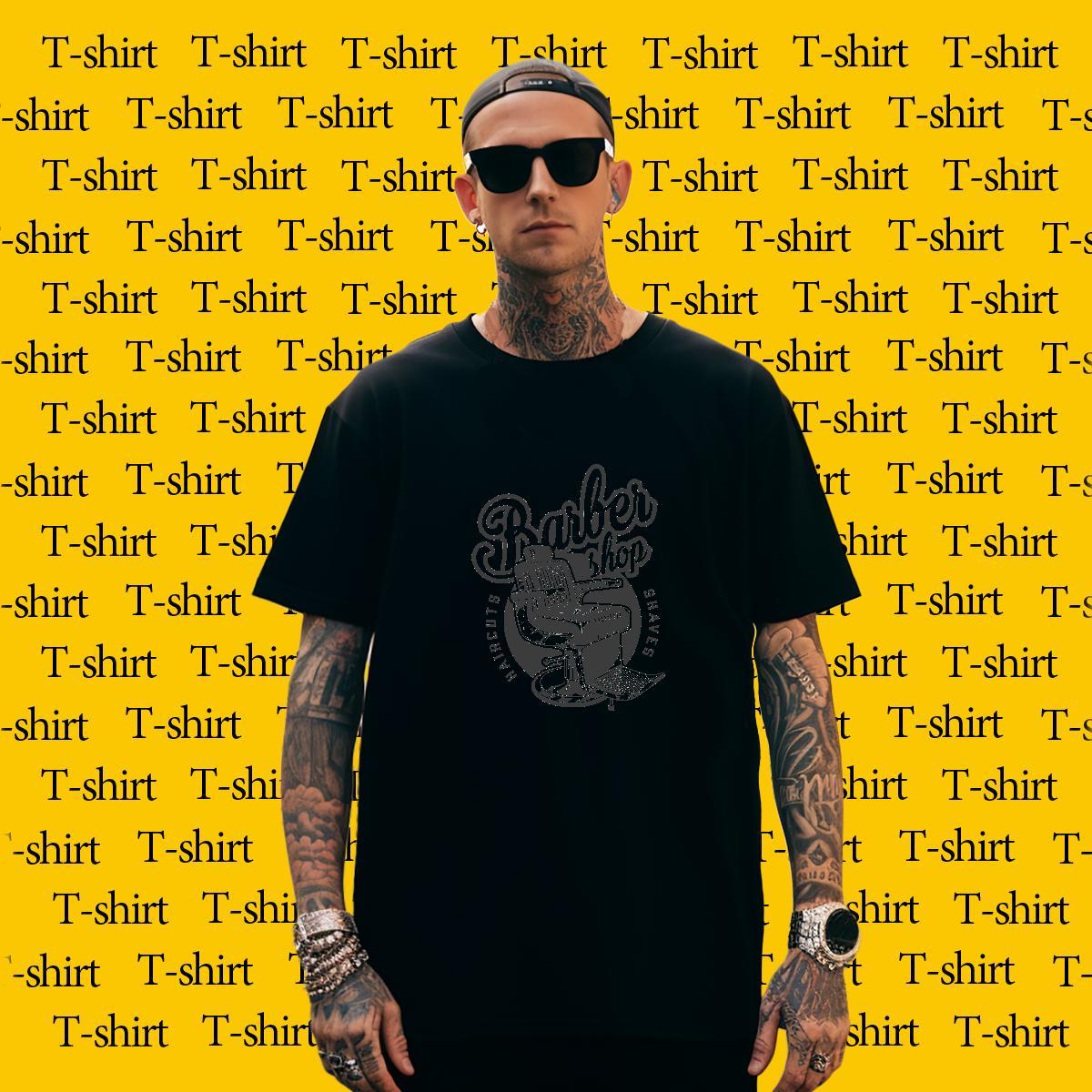 Unisex Mens Tshirts 230g Pure Cotton Anime Printing Street tool DIY O-Neck Short Sleeve Custom T Shirts Men Polos