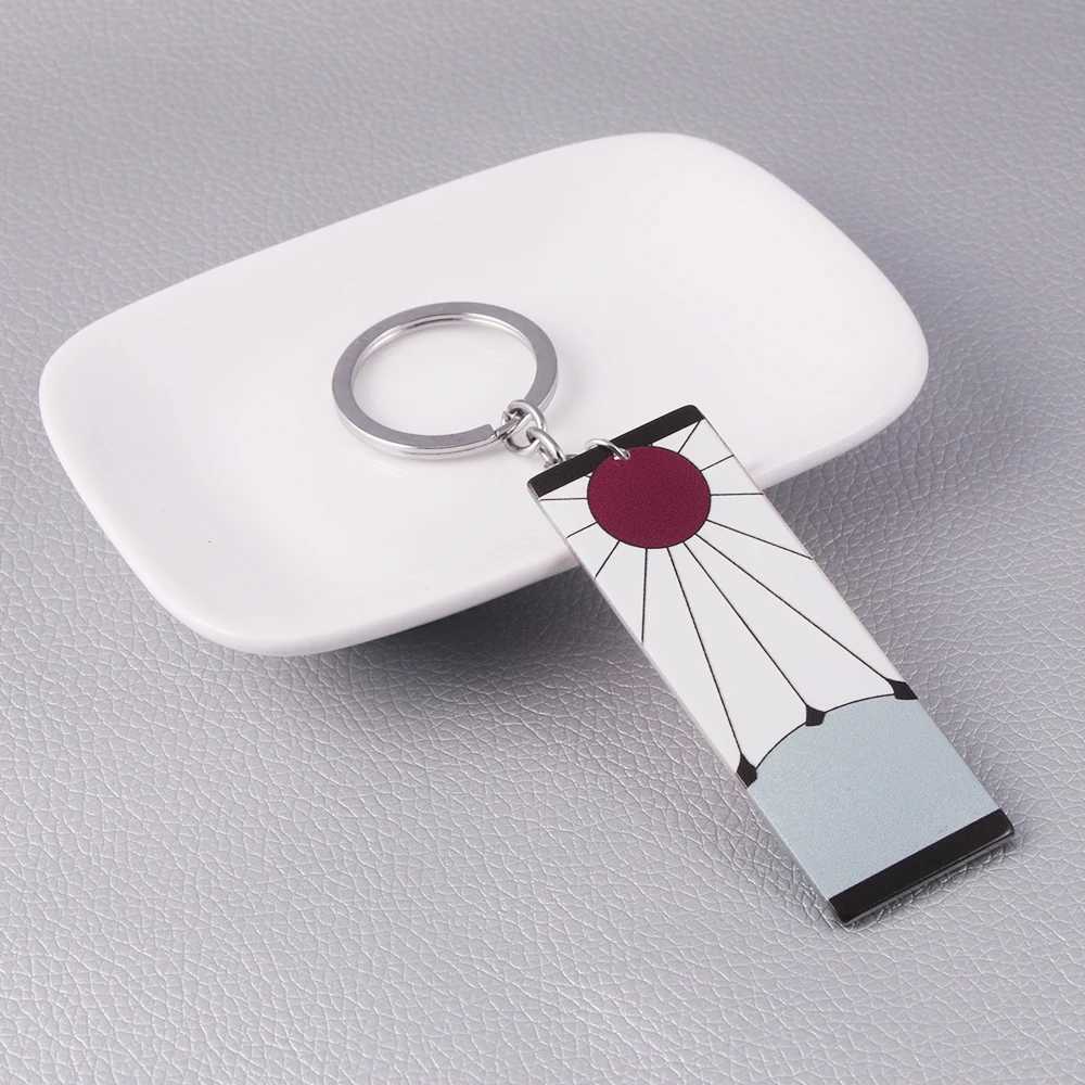 Anime Demon Slayer Keychain Kamado Tanjirou Acrylic Fashion Trend Key Ring For Earring For Women Men Gift Decoration Car JewelryL240729