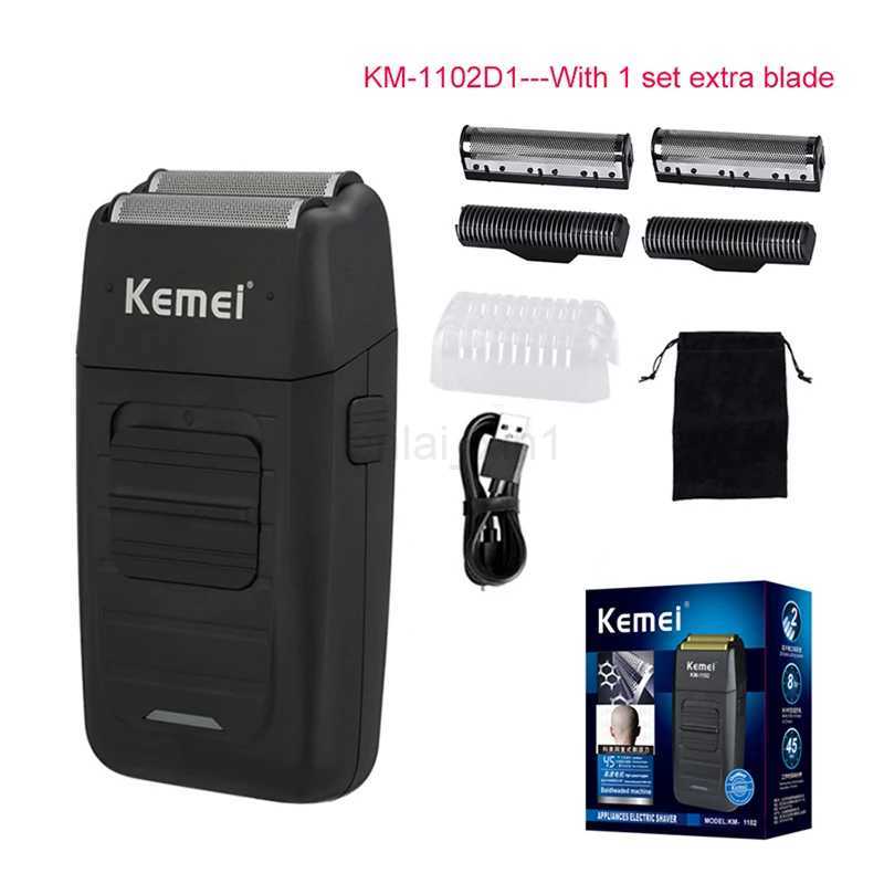 Kemei Electric Shaver For Men Classic Razor Rechargeable Beard Trimmer KM-1102 Dry Or Wet ShaverY240729