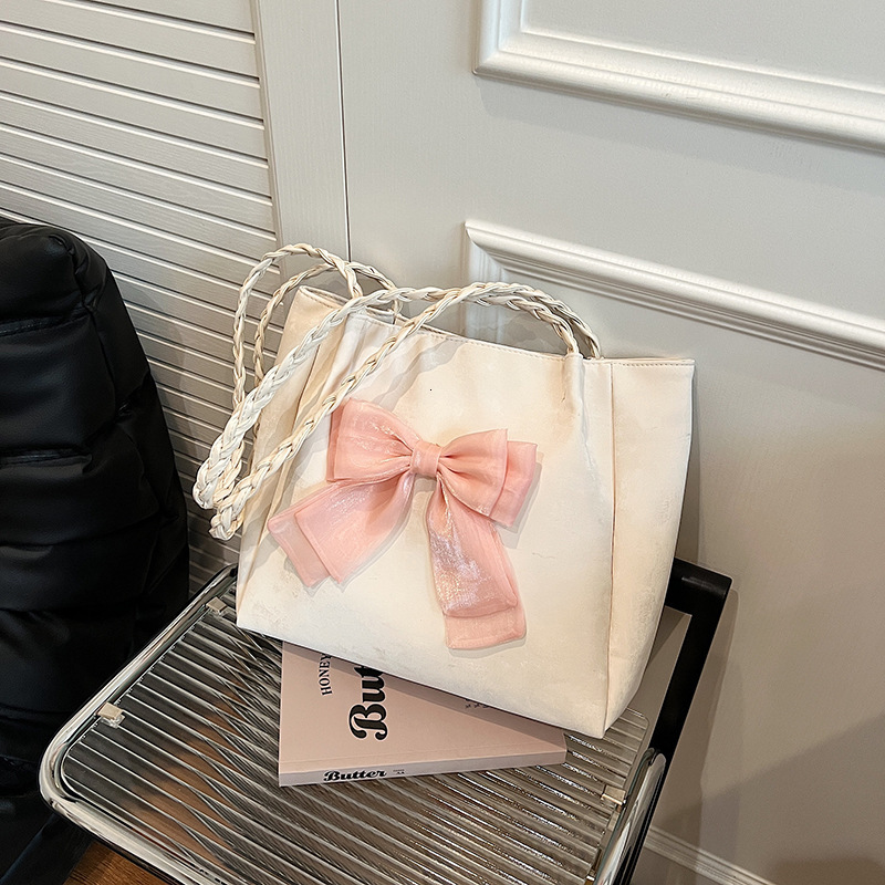 Women's niche design for handbags, bow tie, contrasting color single shoulder bag, 2024 trendy and versatile casual tote women's bag H729#13