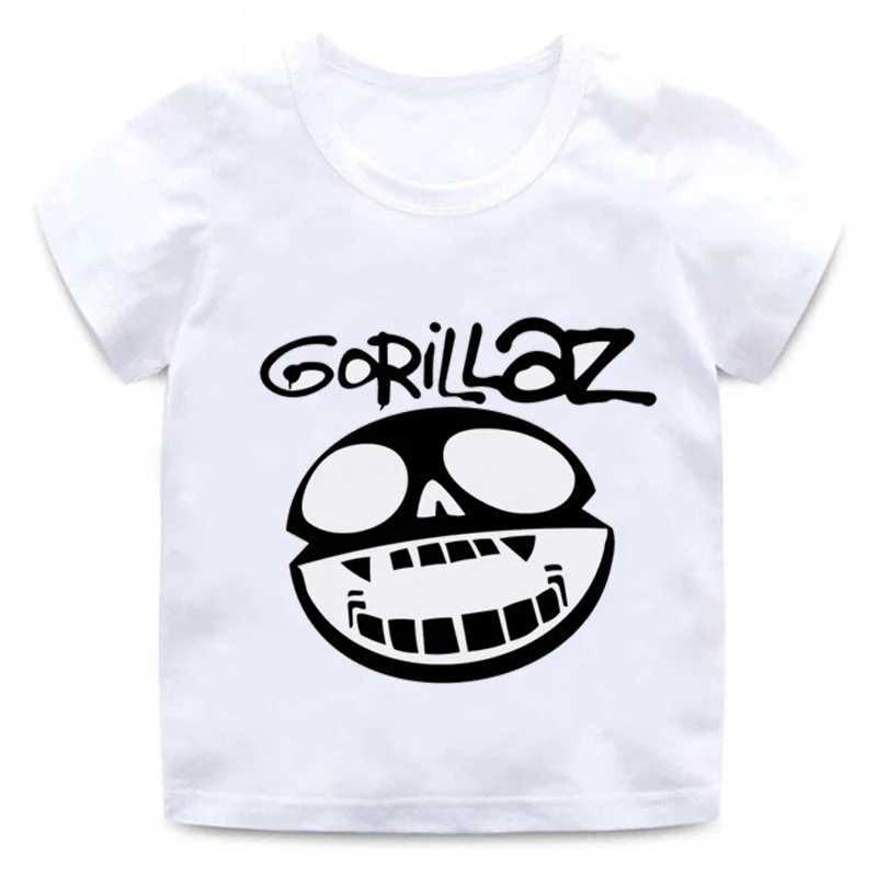 T-shirts Gorillaz Print Funny Kids Shirt Fashion Tops Boys Girls Hipster Round Neck T-Shirt Cool Kids Universal Casual WearL24729
