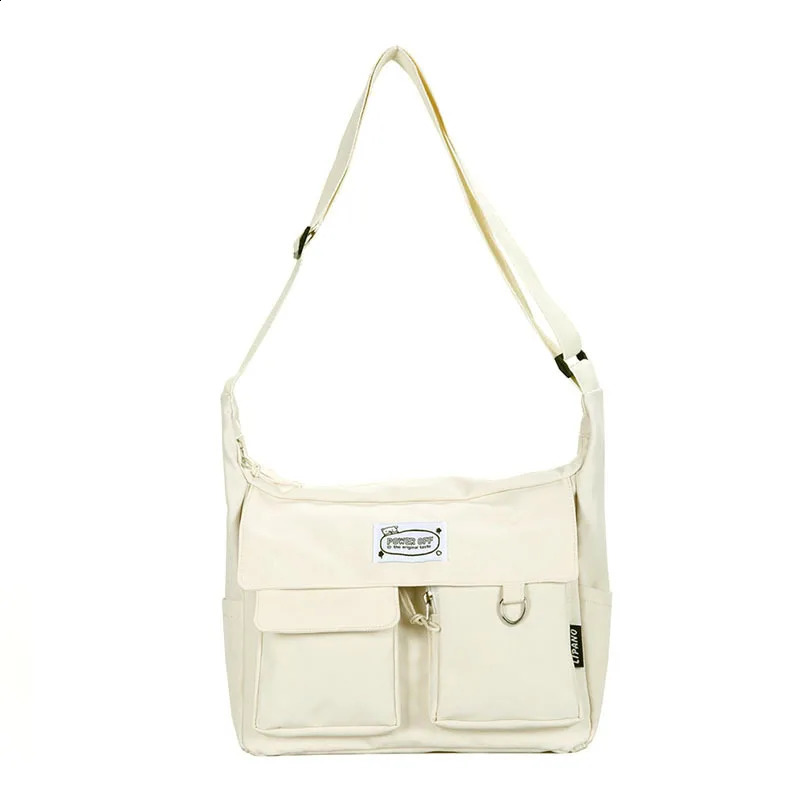 Korean Ulzzang Messenger Bag Women 2023 Nylon Bags Multipockets Crossbody For School Book Shoulder Girls Sac y240816