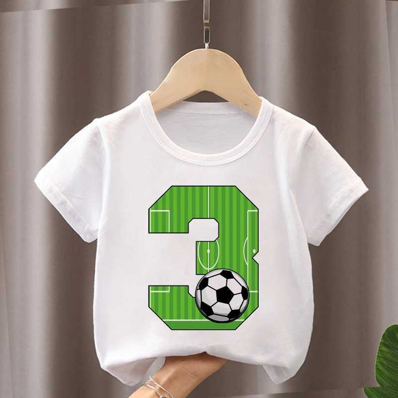 T-shirts Summer New Boys Girls Football T Shirts Birthday Shirt 1-12 Years Boy Soccer Sport T-Shirt For Kids Birthday Gift Tshirt TopsL24729