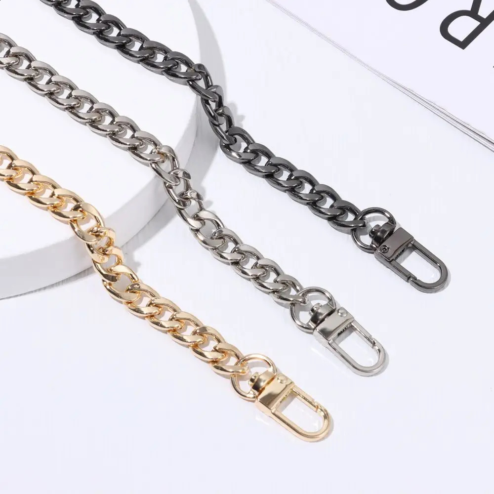 Short replacement wallet chain DIY metal flat with buckle used for messenger bags straps and extended handbag accessories 240729