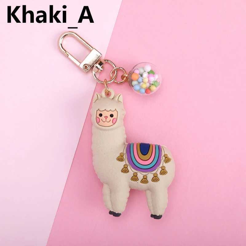 Cute Alpaca Keychain Qualitied Original Cartoon Lamb Keyrings Simulation Animals Pendant for Girls Jewelry Birthday GiftL240729