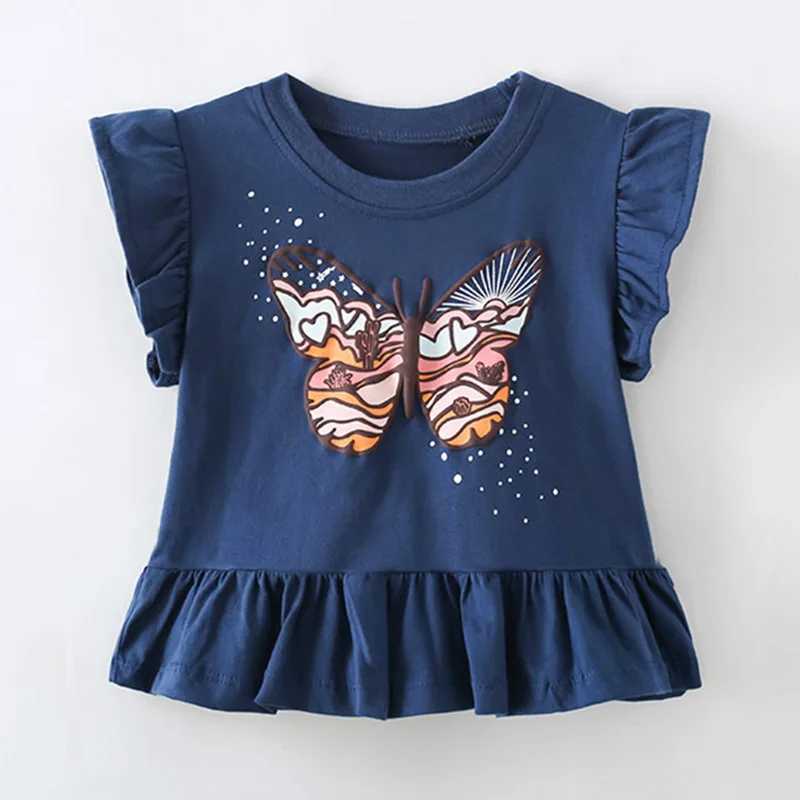 T-shirts 100% Combed Cotton t-shirt 2024 Summer Bebe Baby Girl Clothes Short Sleeve Kids t shirt Casual Tee Tops Infant Children ClothingL24729