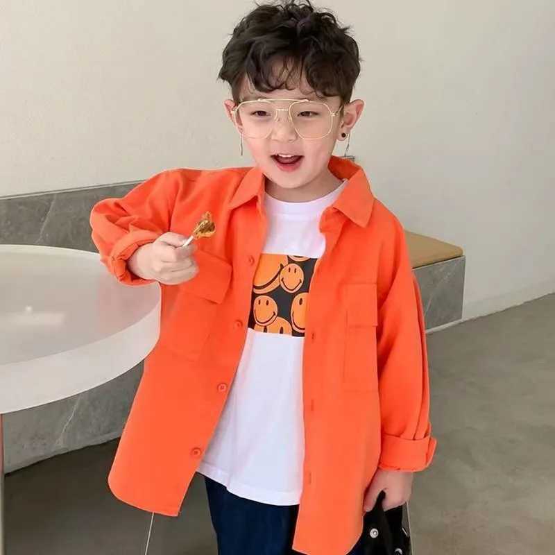 Childrens boys shirts childrens clothing baby cotton spring and autumn boys shirts loose fitting long sleevesW240729