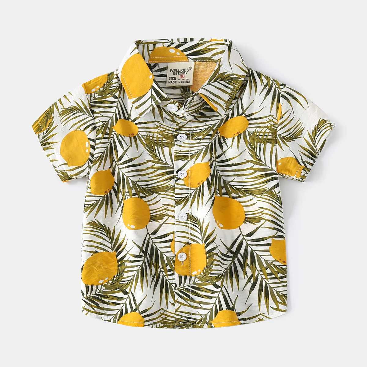 Baby boy short sleeved shirt soft and comfortable casual short sleeved shirtW240729