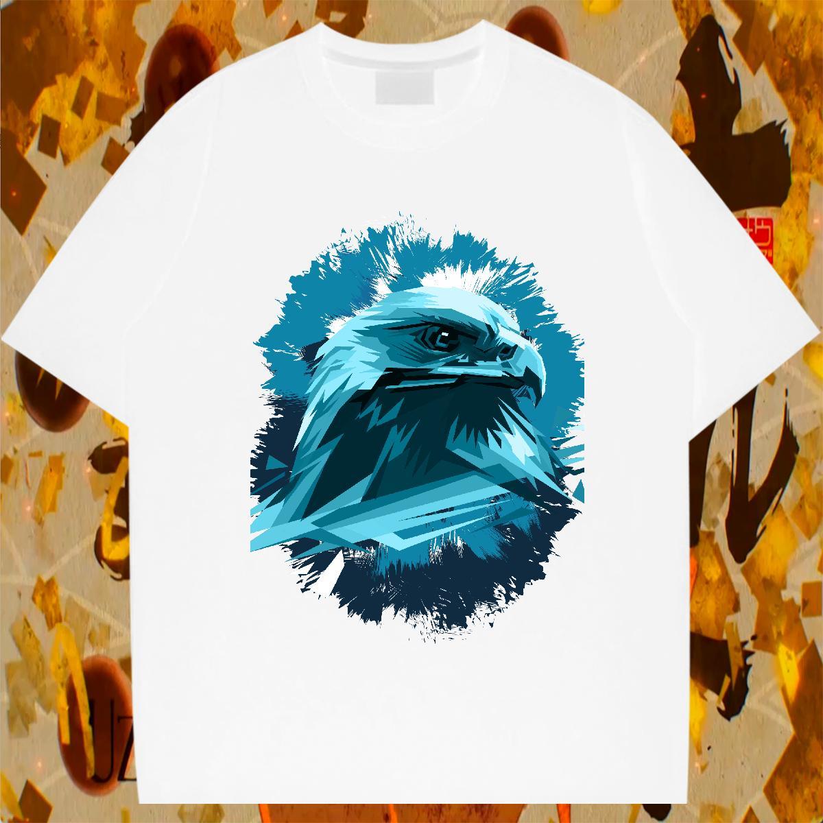 Popular Men Tops Tees 230g 100% Cotton Casual Beach eagle Oversized 4XL Crew Neck Breathable Wholesale T shirt Polos