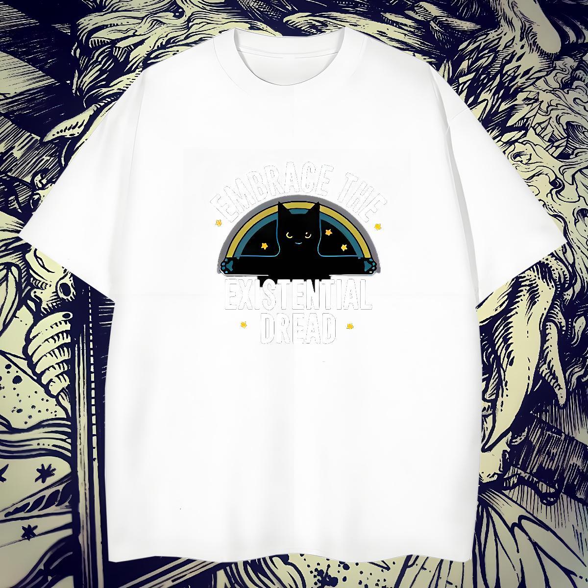 Free Shipping Tshirts 100% Cotton 230g Casual Beach cat Custom Print Oversized Breathable Short Sleeve New Arrival T-Shirts for Men Polos