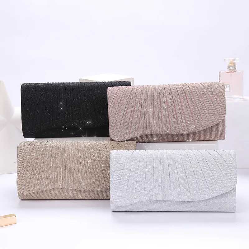 Women Evening Clutch Bag Female Crystal Day Clutch Wedding Purse Party Banquet Black Gold Silver Clutches Bag Sequin ShoulderXJ240729