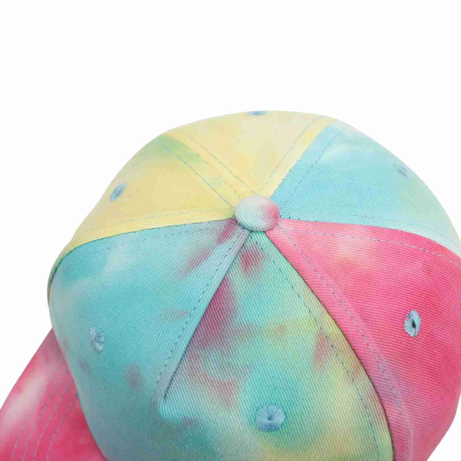 2022 Fashion Children Hip-Hop Hats Kids Boys Girls Solid Color/Tie-Dye Baseball Caps Toddler Outdoor Flat Brim Trend HatsXJ240729
