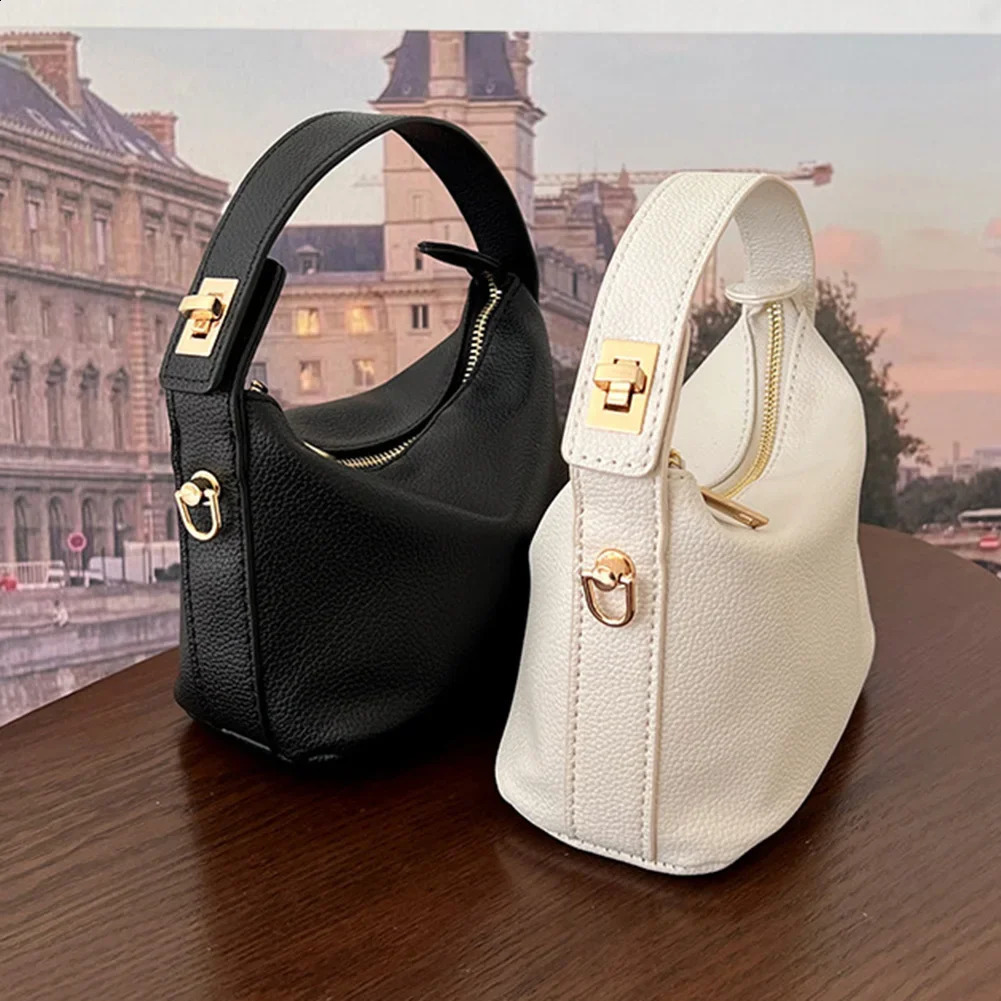 Women Versatile Small Shoulder Bag Zipper Closure PU Leather Mini Bag Chic Style Mini Purses Underarm Bag All-Match Shoulder Bag 240729