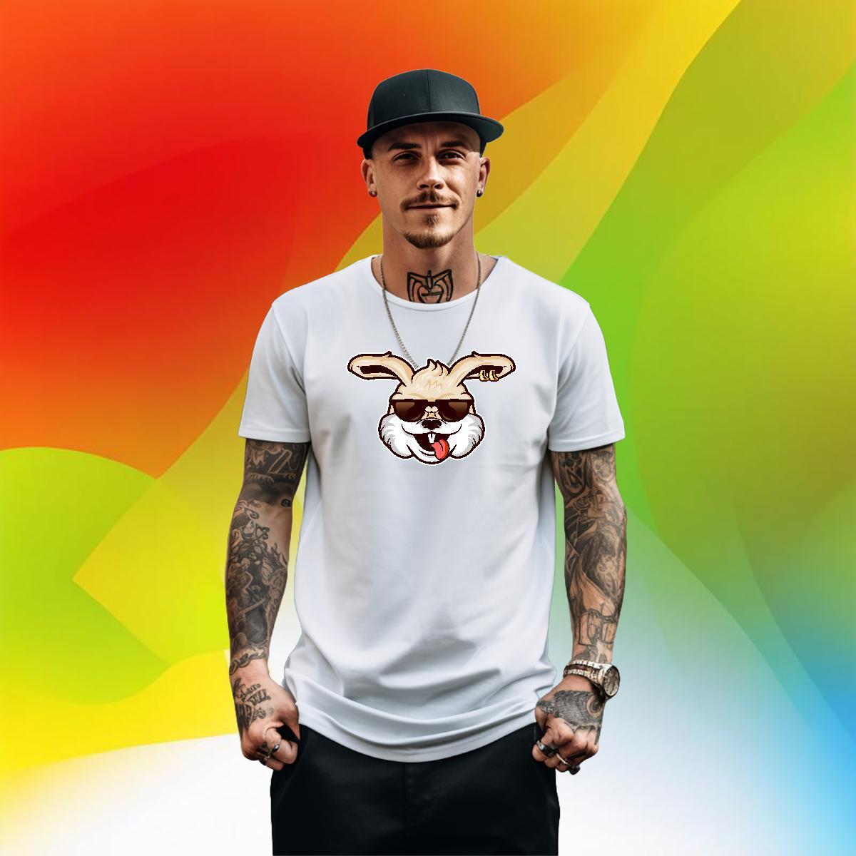 High Quality Men Clothes T-Shirt 100% Cotton 230g Outdoor rabbit Custom Big Size Breathable Crew Neck Classic T-Shirts for Men Wear