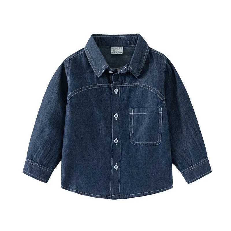 Fashionable boys denim shirts childrens tops jeans jackets childrens clothing long sleevesW240729