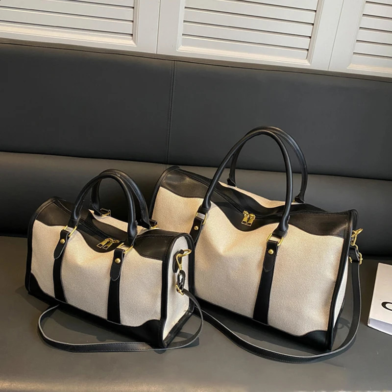 Short-Haul Travel Bag Large Capacity Casual Single Shoulder Crossbody Bag Women Tote Handbags Portable Canvas Bag 240729