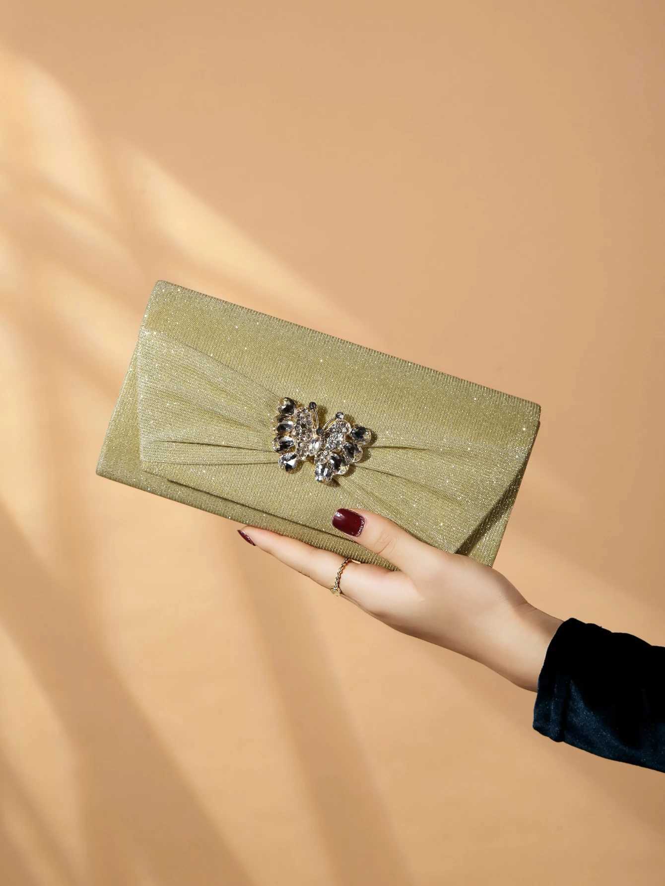 Glamorous Glitter Bling Sequin Luxury Shiny Rhinestone Decor Flap Chain Glitter Square Bag Evening BagXJ240729